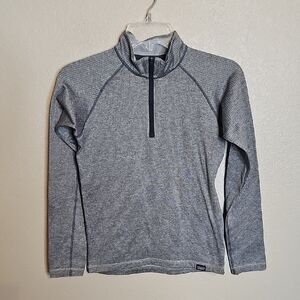 Kids Large Gray Capilene Baselayer Heavyweight Q Zip‎ Sweater Long Sleeve Top